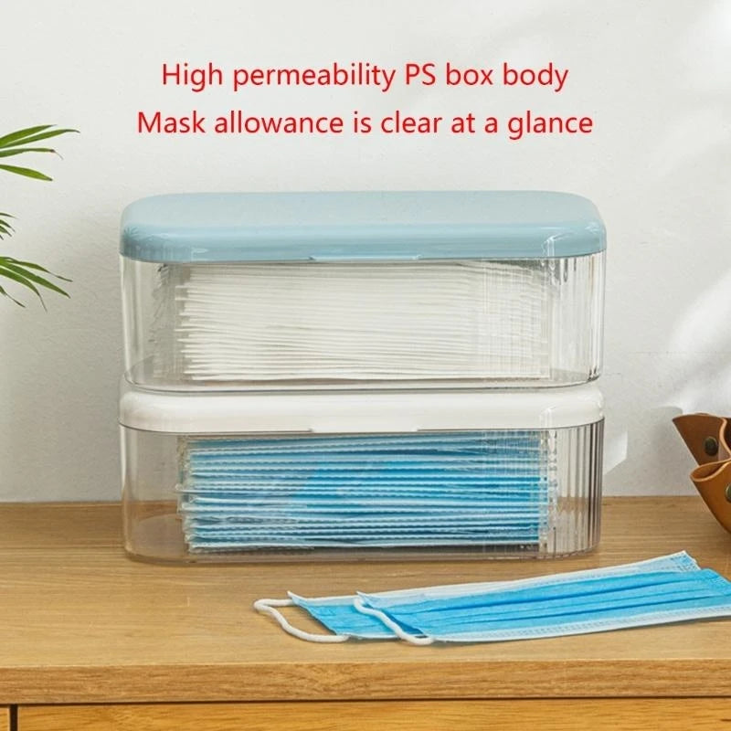 Desktop Storage Box with Lid – Holds Masks, Wipes & Tissues