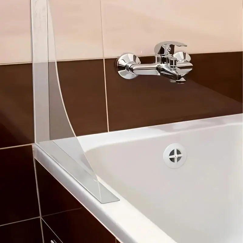 4Pcs Clear Acrylic Shower Splash Guard – Self-Adhesive Water Barrier