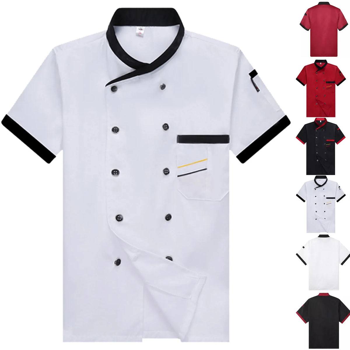 Unisex Short Sleeve Chef Jacket – Breathable Kitchen Uniform