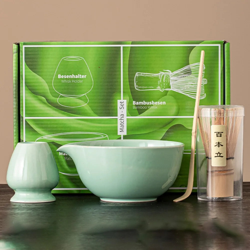 Handcrafted Ceramic Matcha Bowl Set – Kiln-Fired, 500ml