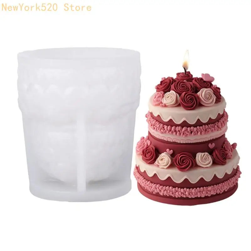 Rose Cake Silicone Mold – Epoxy Resin, Soap & Wedding Décor