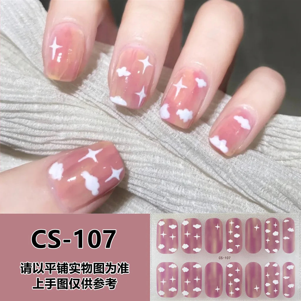 Semi Cured Gel Nail Stickers – Waterproof Self-Adhesive Decals