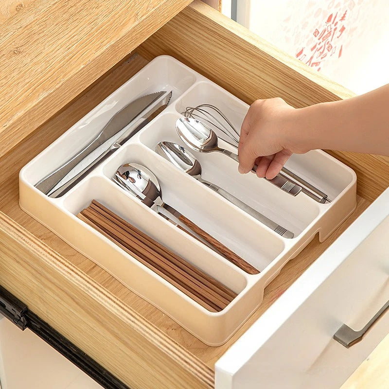 Adjustable Kitchen Drawer Organizer Tray – Cutlery & Utensils