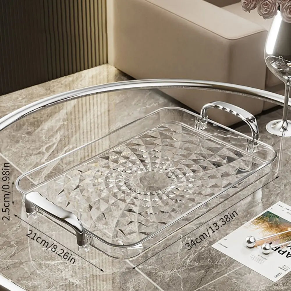 Clear Plastic Storage Tray with Handles – Jewelry & Snack Organizer