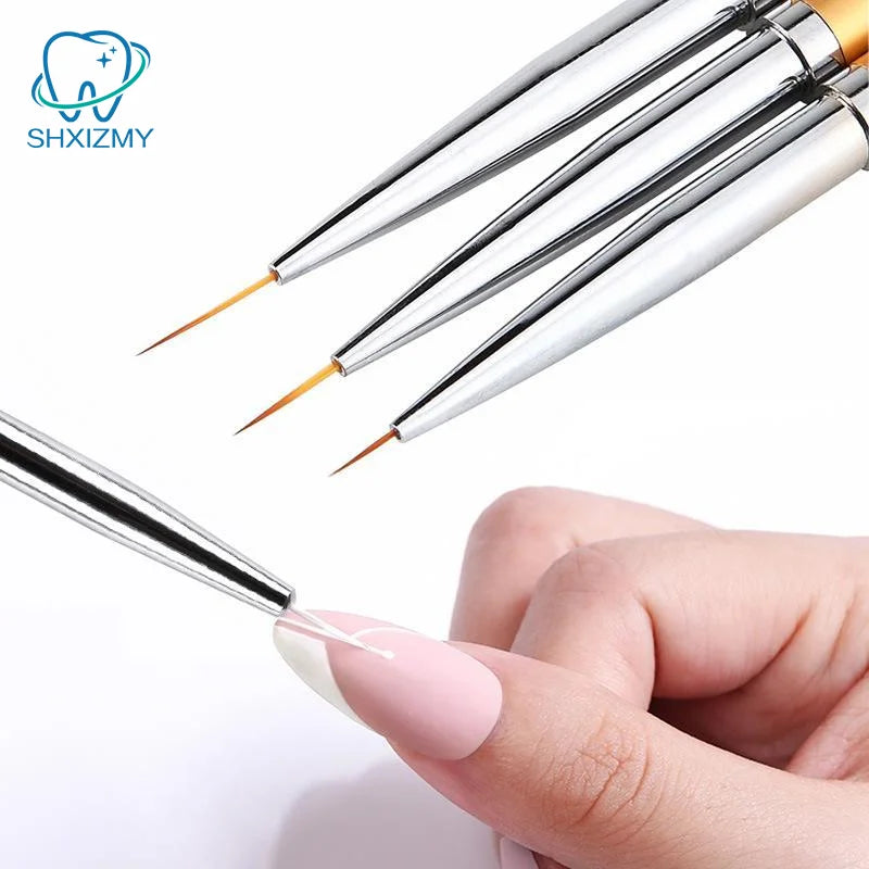 3-Pc Nail Art Liner Brush Set – Acrylic UV Gel Stripe Pens