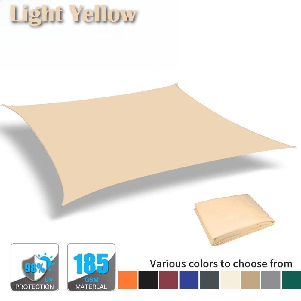 Waterproof Rectangle Sun Shade Sail 98% UV Block + Free Ropes