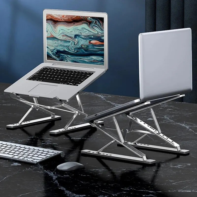 VIBE Foldable Aluminum Laptop Stand – Adjustable, Silver