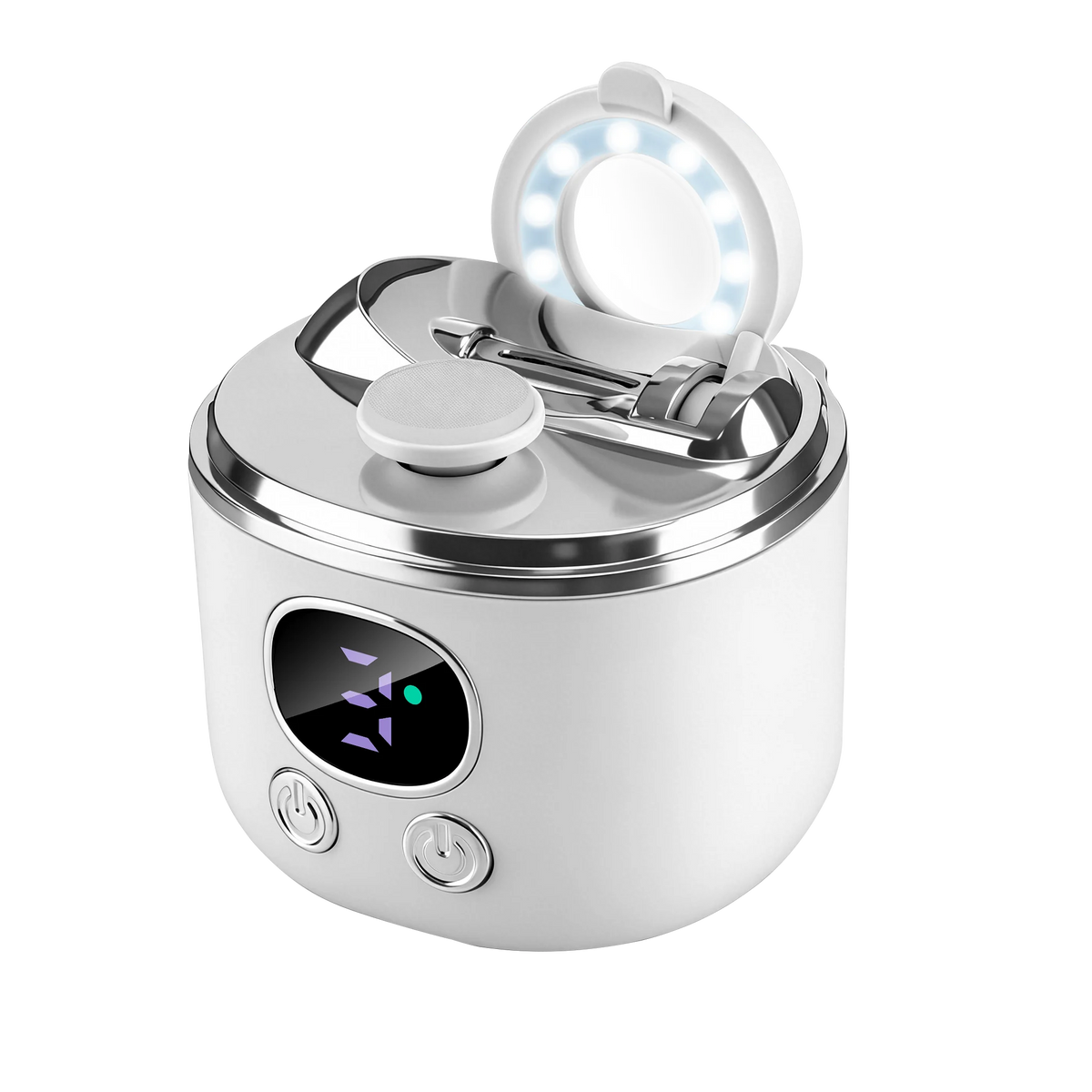Electric Nail Clipper LED Magnifier Dual Blade Trimmer – All Ages