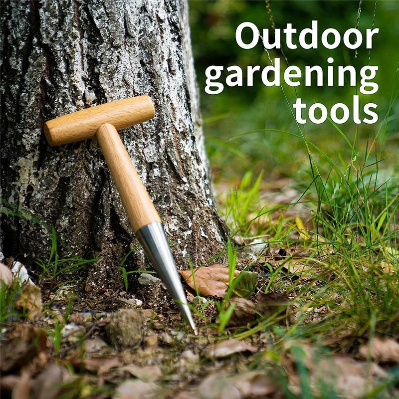 Stainless Steel Hand Dibber & Bulb Planter Set with Depth Marks