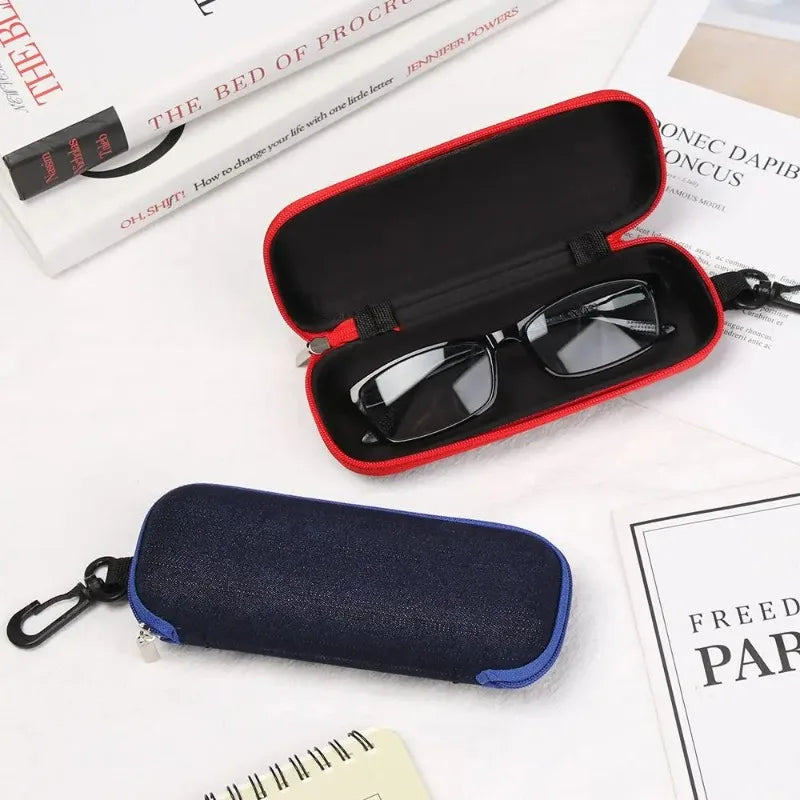 Rectangle Zipper Glasses Case – Portable Eyewear Storage Bag