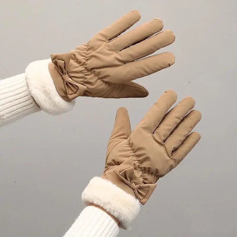 Women's Fleece Ski Gloves – Waterproof Touchscreen Winter