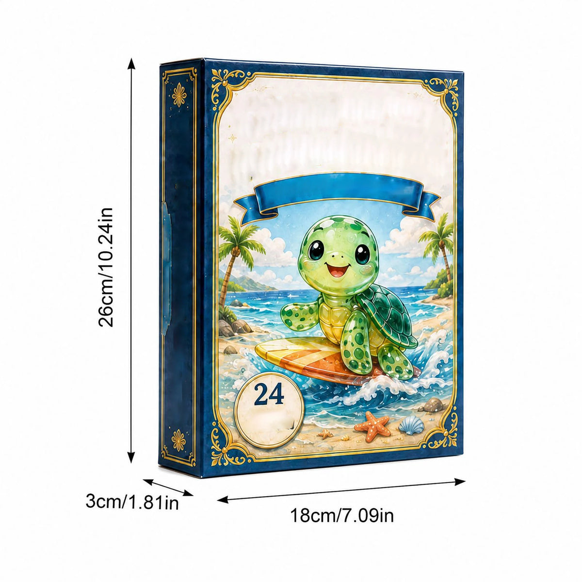 2D Acrylic Surfing Turtle 2026 Countdown Advent Calendar
