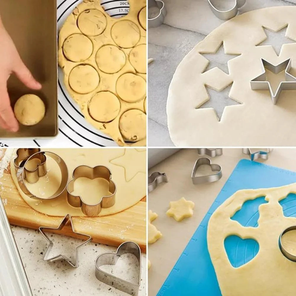 Mini Geometric Stainless Steel Cookie Cutters Set – Baking
