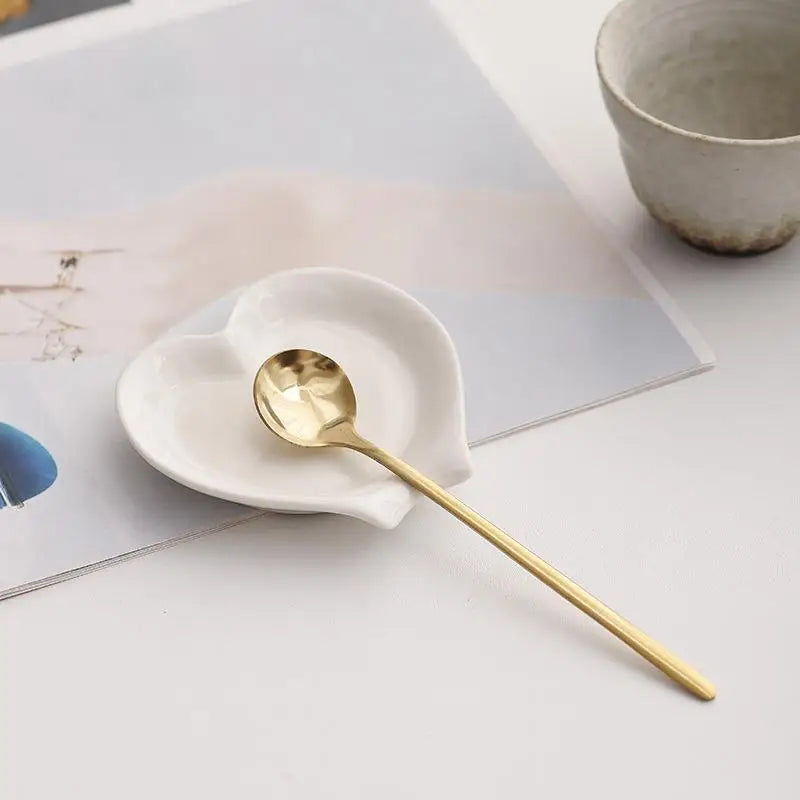 Heart Shaped Ceramic Spoon Rest & Ladle Holder – Kitchen
