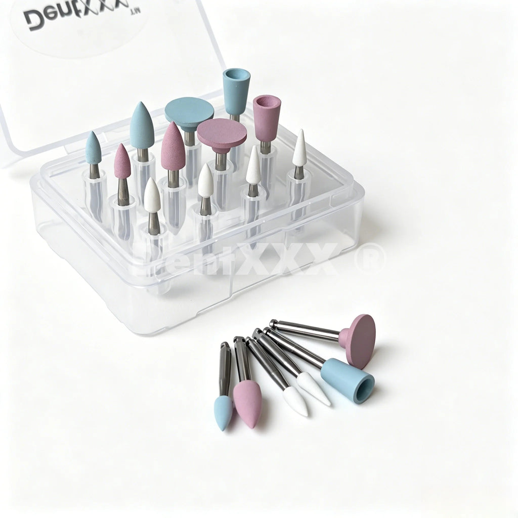 White Stone & Silicone Nail Polishers – High Gloss Set