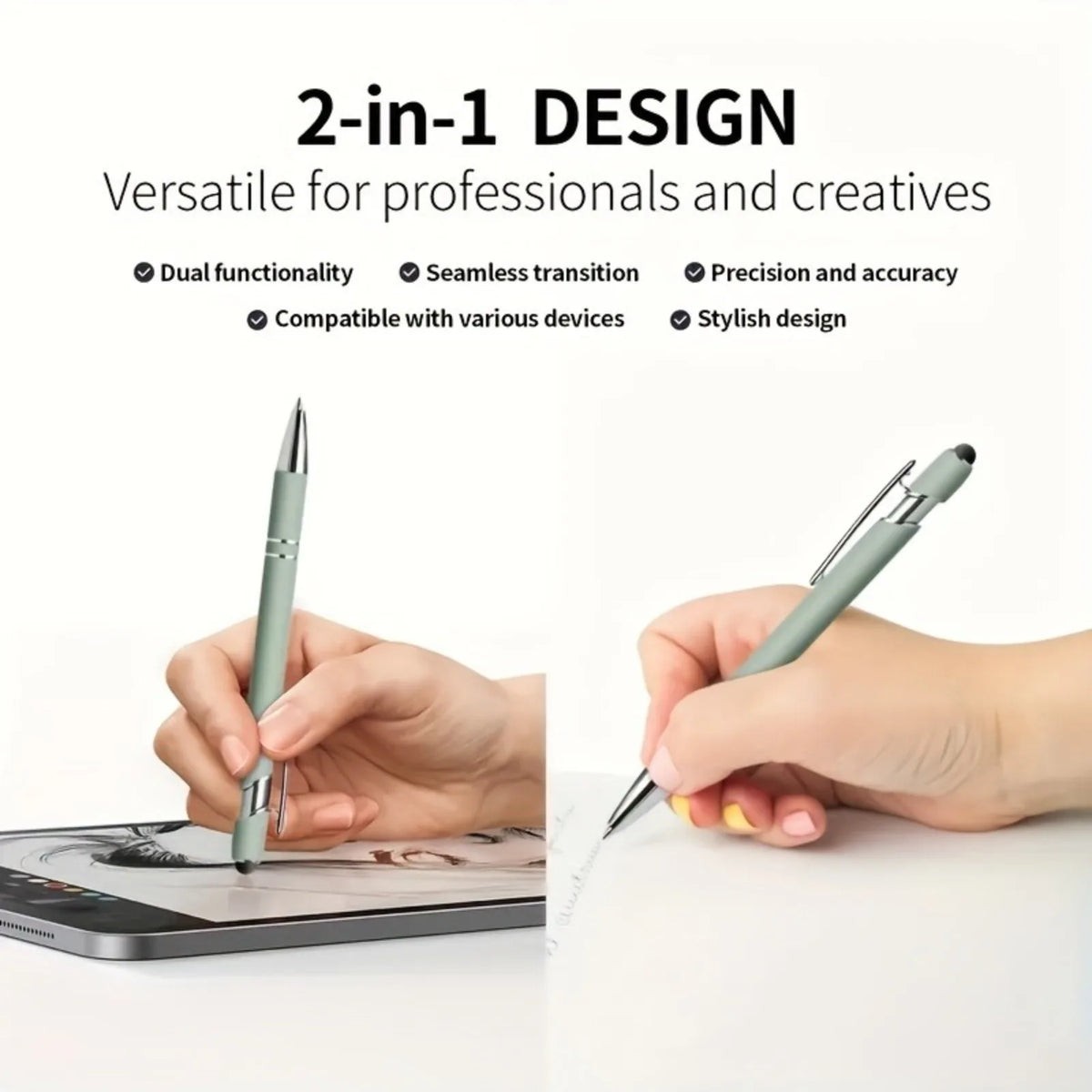 Morandi Retractable Ballpoint Pens – Smooth Non-Slip Grip 2/5 Pack