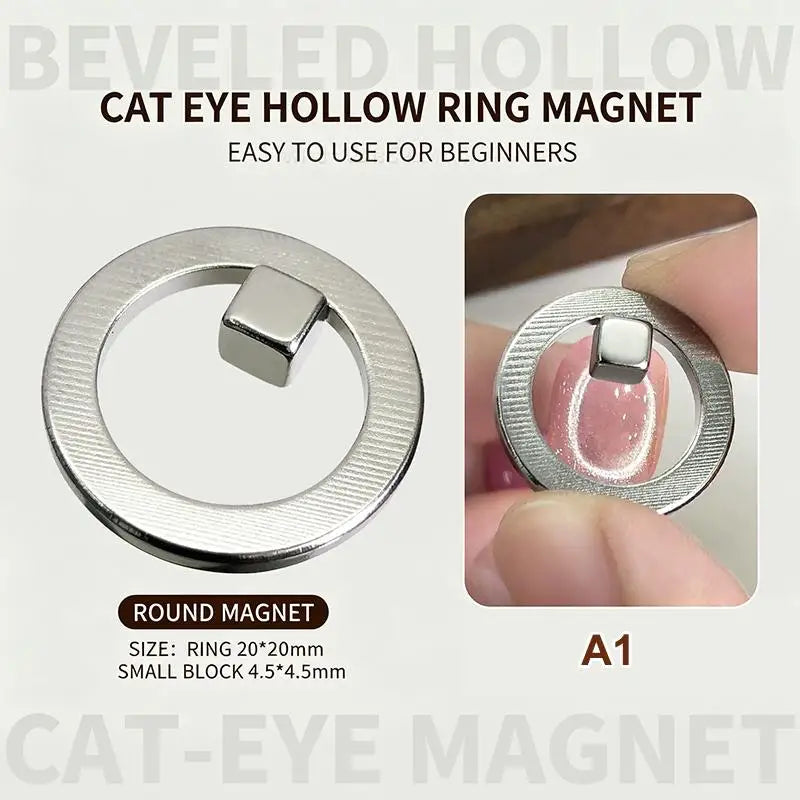 Cat Eye Nail Art Magnet Ring – Black Hole Hollow Effect
