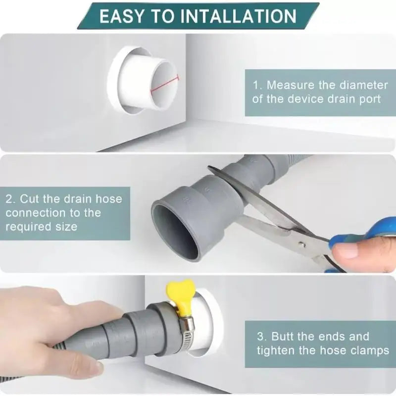 Stretchable Washing Machine Drain Hose Universal 1m–2m
