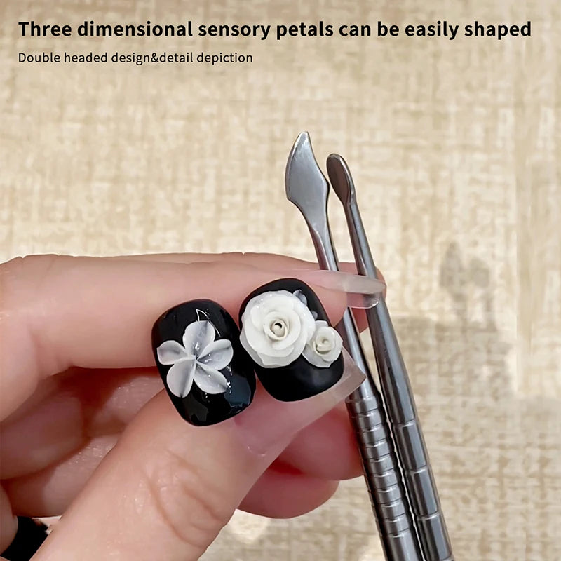 Double-Headed Metal Nail Carving Rod & Gel Removal Tool
