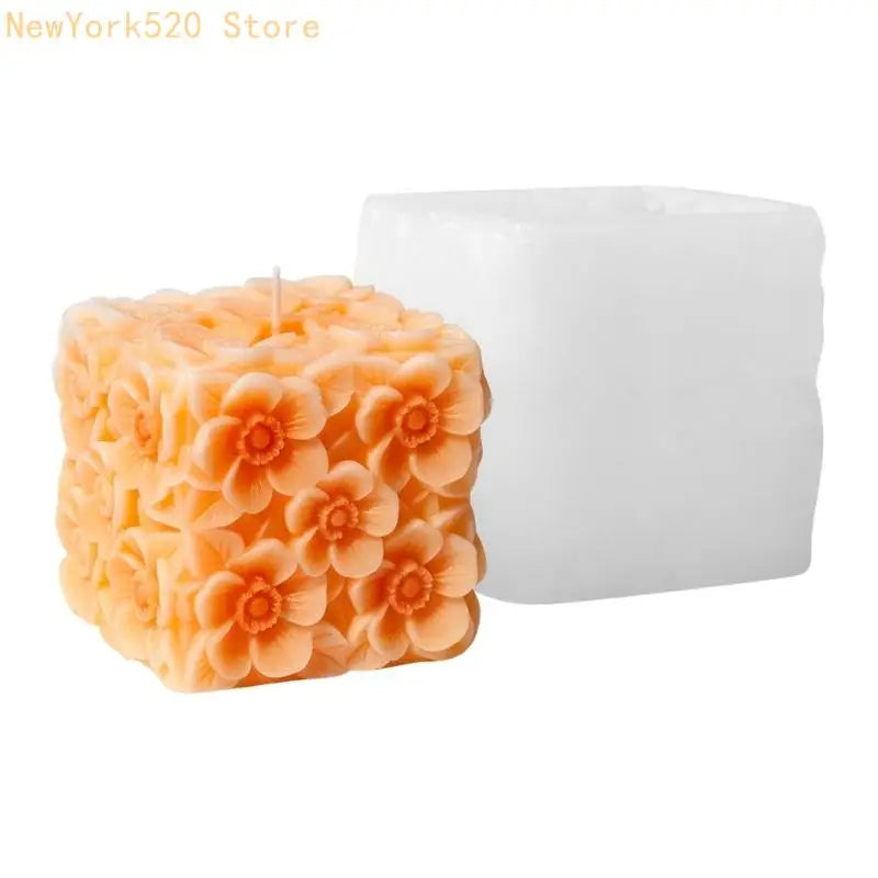 Square Flower Silicone Mould for Soap, Candle & Baking Crafts
