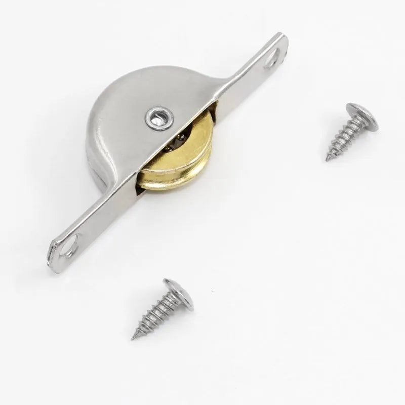 2-Pack Copper Sliding Door Roller Pulleys – Flat & Concave Wheel