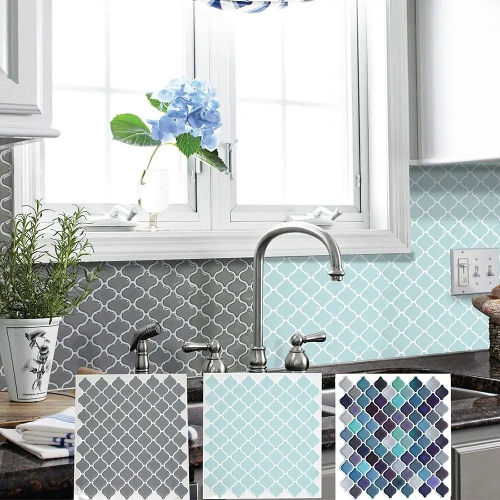 3D Mosaic Crystal Epoxy Wall Stickers – Self-Adhesive Backsplash