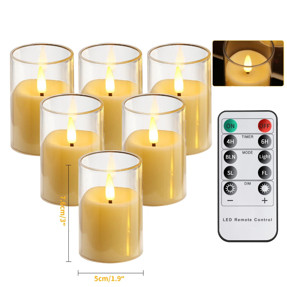 Flameless LED Taper Candles 6/12 Pack with Remote & Timer