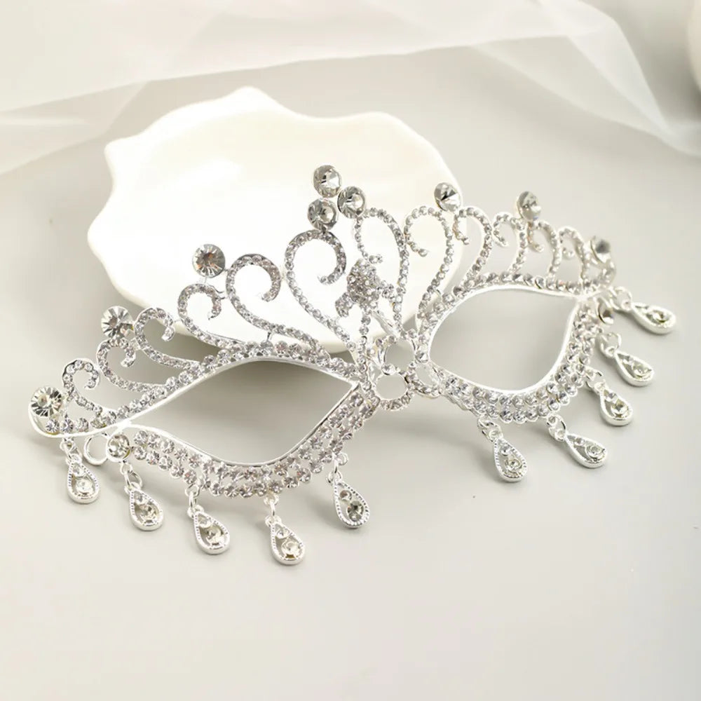 Luxury Rhinestone Masquerade Half Face Mask for Women