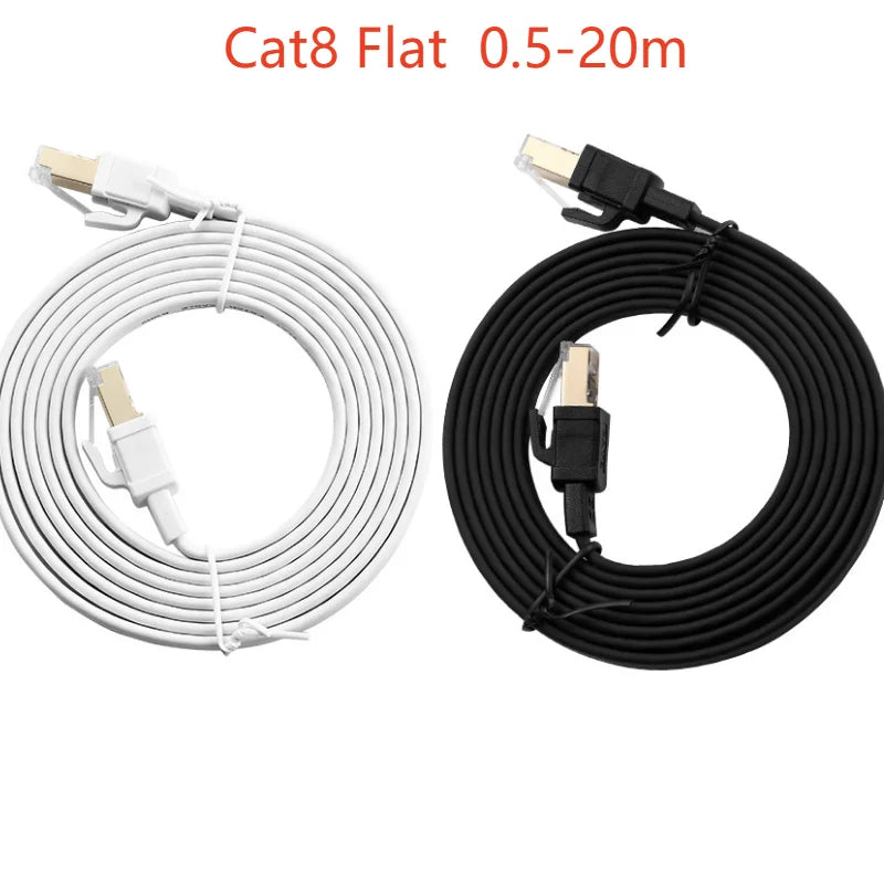 Cat 8 Ethernet Cable 40Gbps 2000MHz RJ45 LAN Patch Cord