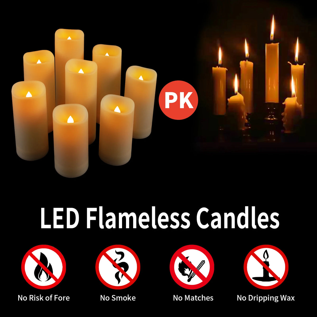 12-Pack Waterproof Flameless LED Candles with Remote & Timer