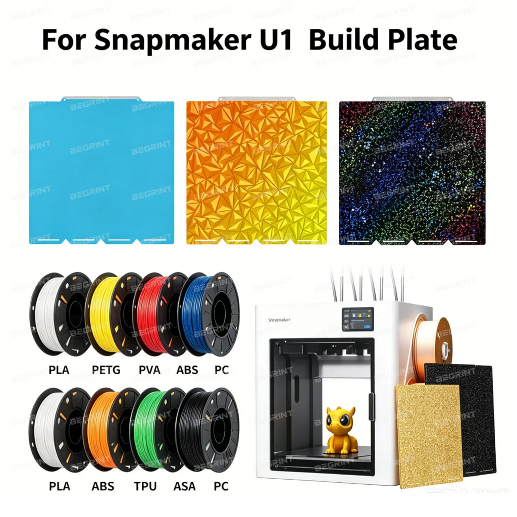 Snapmaker U1 Dual-Sided PEI Flexible Spring Steel Build Plate