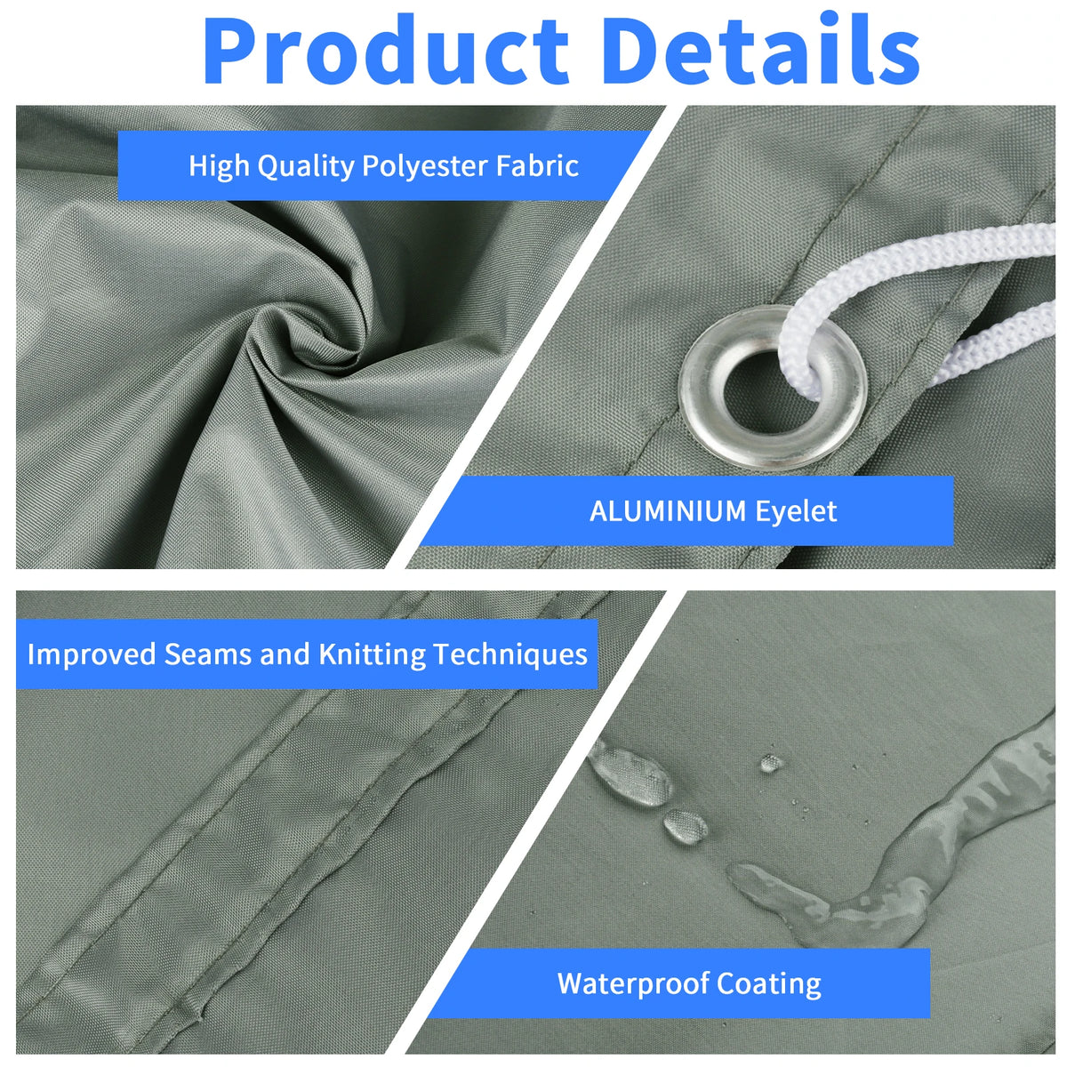 Waterproof Sun Shade Cloth with Grommets – Pergola Canopy Tarp