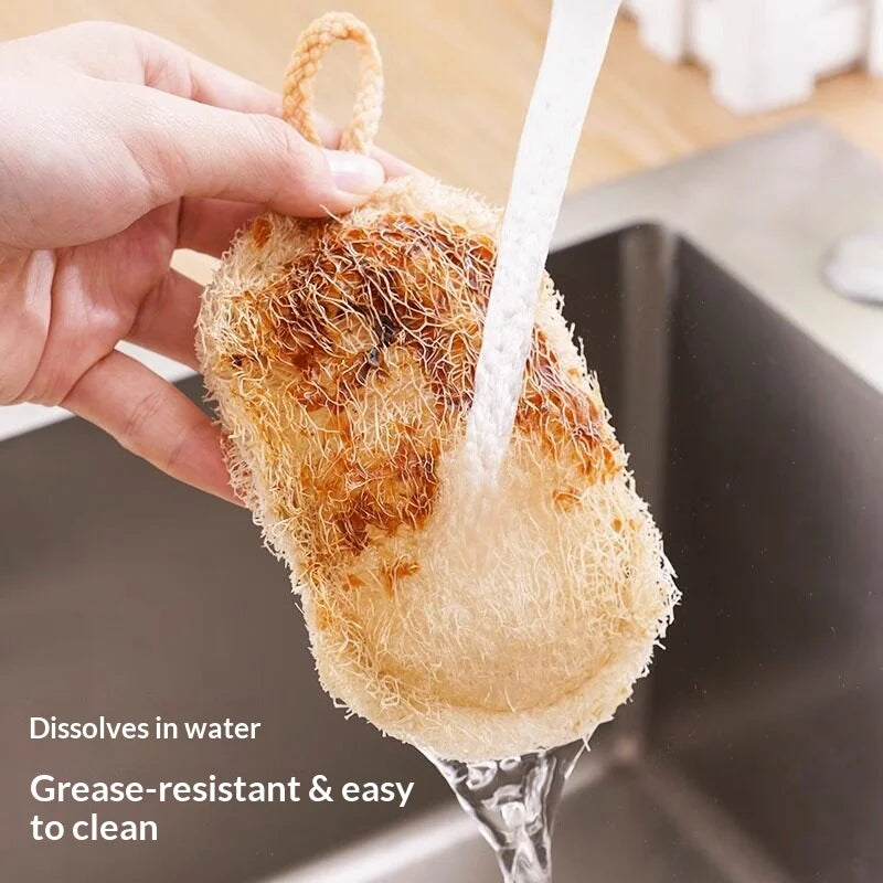 Thickened Loofah Kitchen Scrubber – Eco-Friendly Dish Sponge
