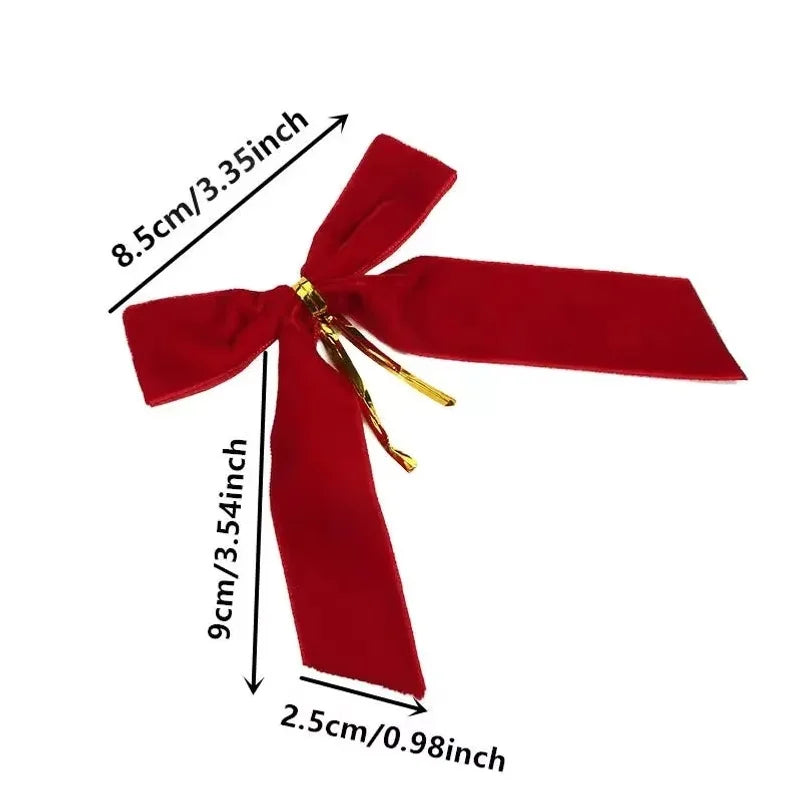 50-Piece Velvet Bow Christmas Tree Decorations Set