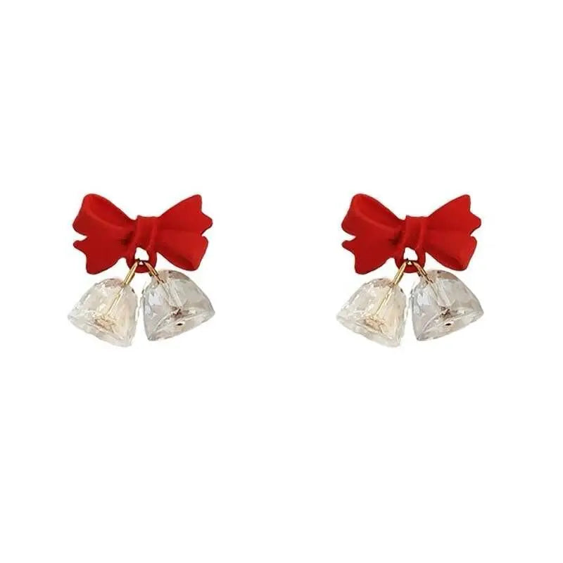 3D Christmas Bell Nail Charms – Crystal Bowknot Set of 3