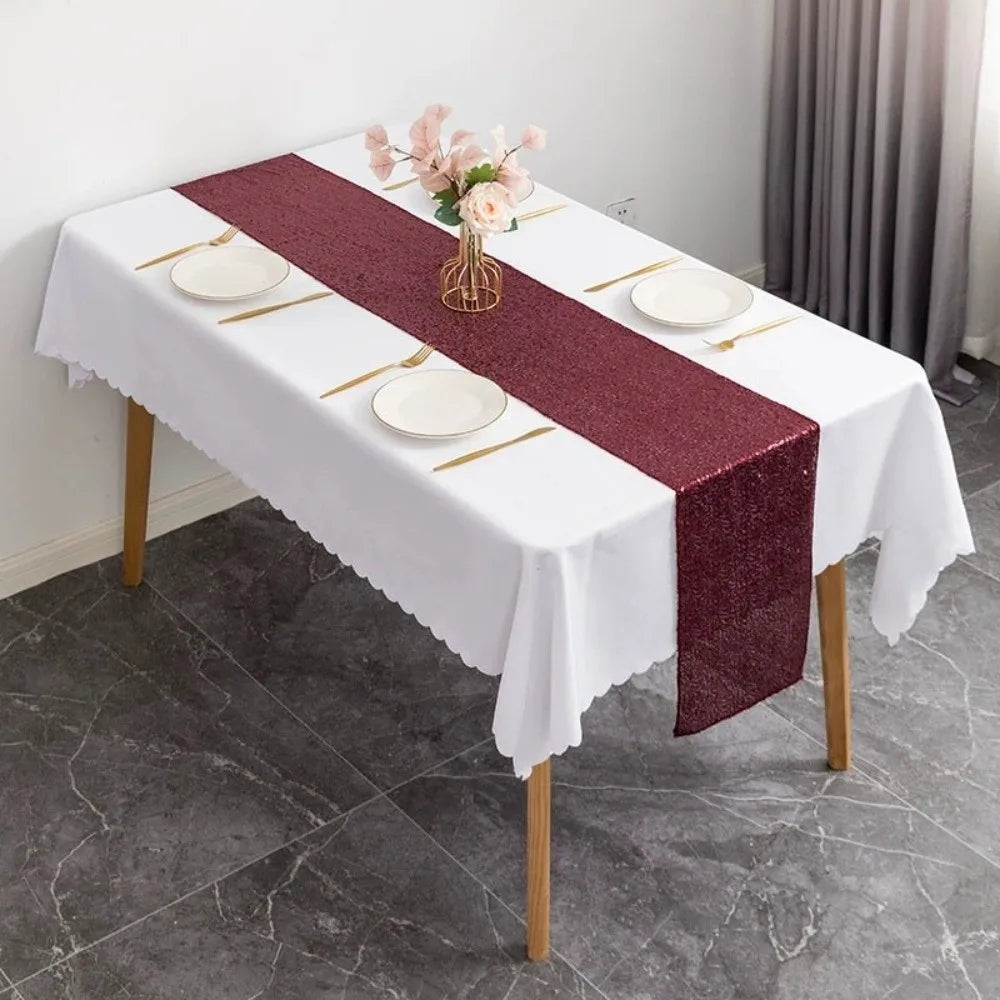 Sequin Table Runner 180x30cm Glitter Metallic Party Décor