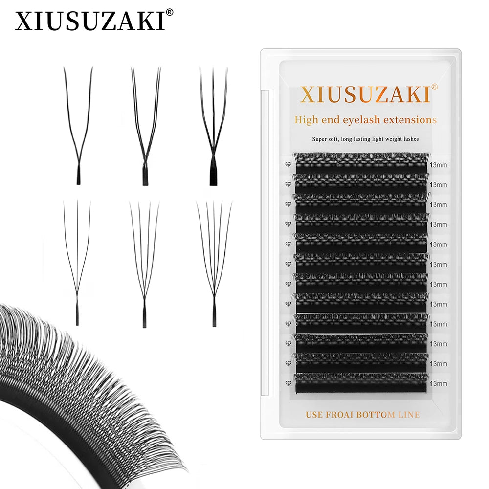 XIUSUZAKI 3D–6D U-Shaped Mink Premade Volume Fan Lash Extensions