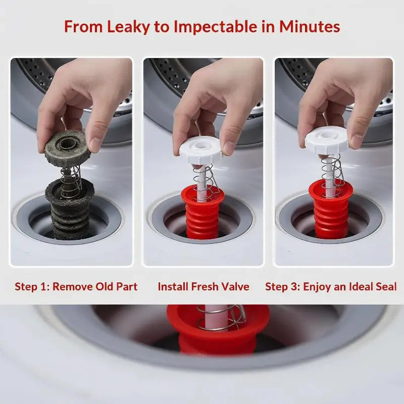 Washing Machine Drain Valve Plug Set – Rubber Seal & Spring