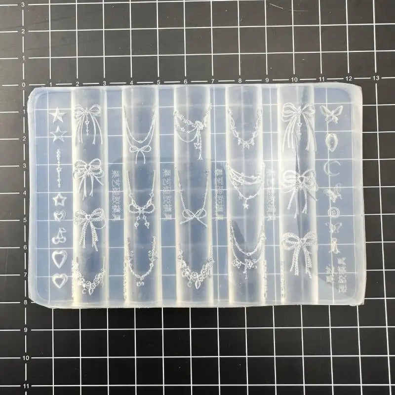 3D Silicone Nail Mold – Flower Bowknot Star Chain DIY Art