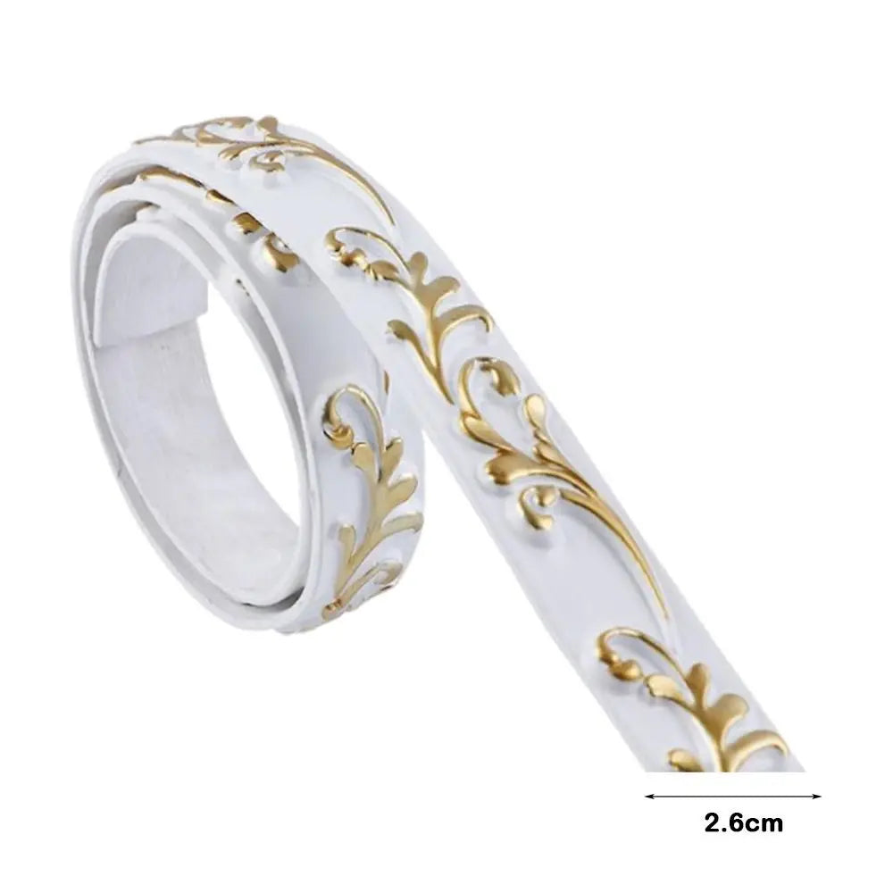 Self-Adhesive 3D Foam Wall Edge Strip Decorative Trim 2.6cm×1m