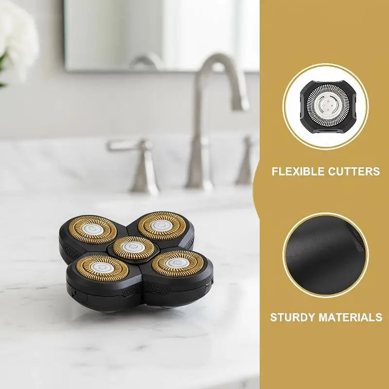 5-Head Electric Shaver Replacement Blades for Bald Men