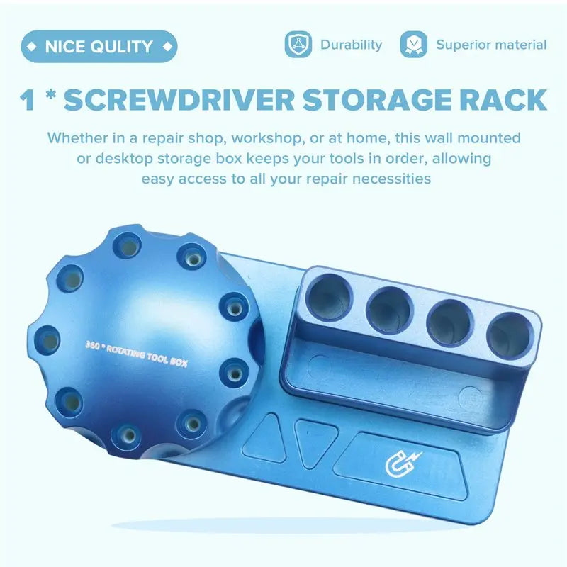 360° Rotating Screwdriver Storage Rack – Magnetic Tool Organizer
