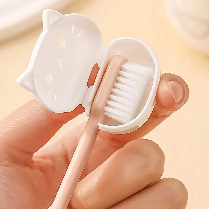 4-Pack Cartoon Toothbrush Head Covers – Portable Travel Caps