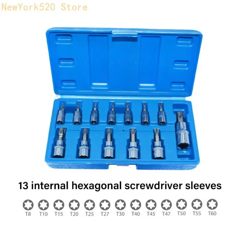 13-Piece Socket Wrench Bit Set T8–T60 | Auto Repair Tool Kit