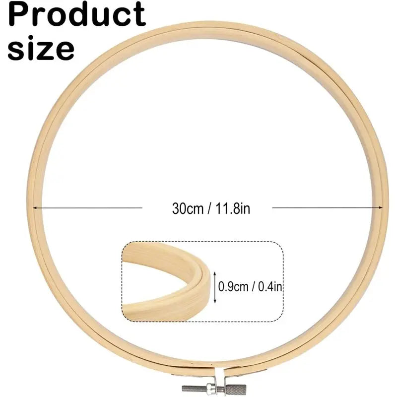 15-Pack 12 Inch Bamboo Embroidery Hoops Set for Needlework