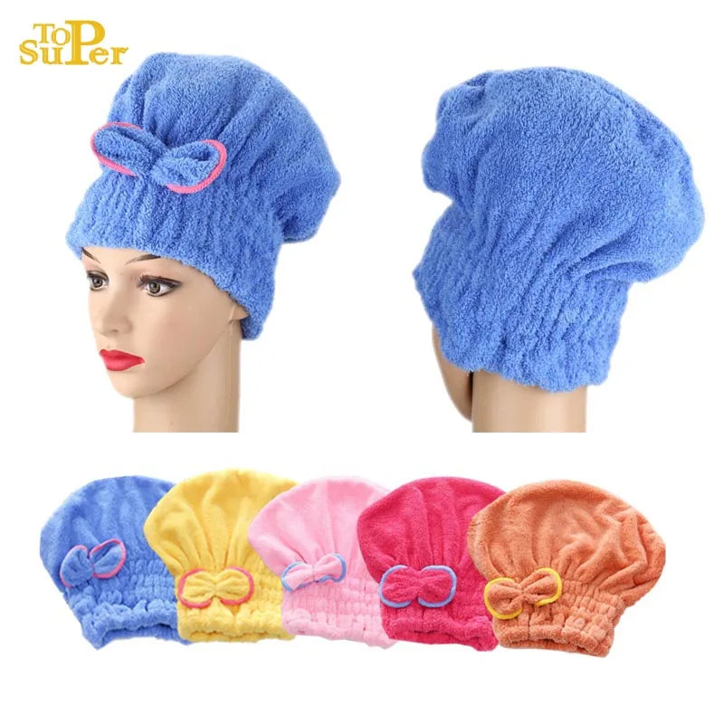 Quick Dry Microfibre Hair Towel Wrap Cap – Bowknot Bonnet