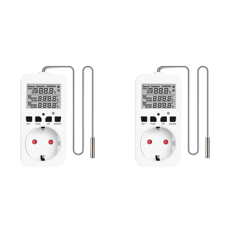 16A Digital Thermostat Socket with Sensor – Heating & Cooling EU Plug