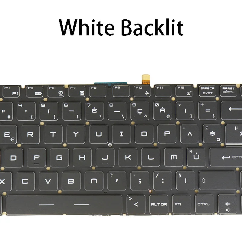 AZUBAY MSI WS63 Replacement Keyboard – White Backlit Multi-Lang