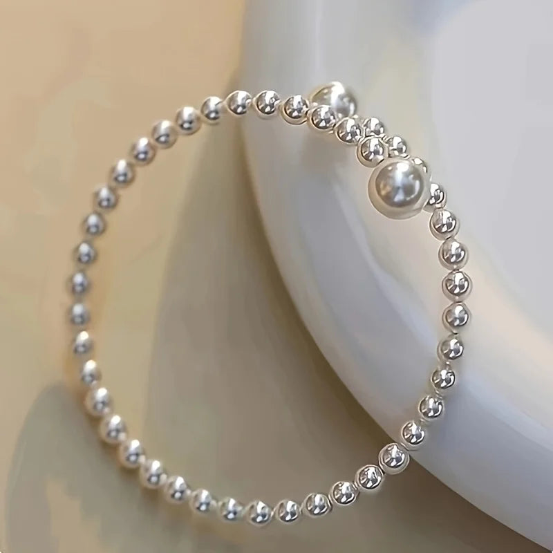 Adjustable Faux Pearl Bracelet – French Minimalist Style