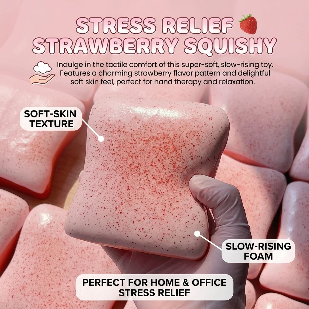 Strawberry Toast Slow Rebound Squeeze Toy – Soft PU Foam Gift